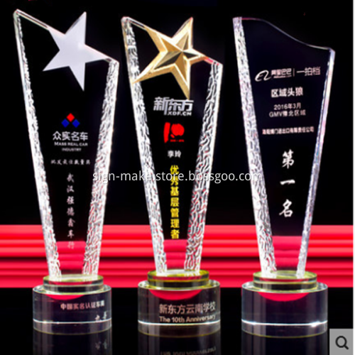 Design 3D Crystal Engraved Awards Trophy